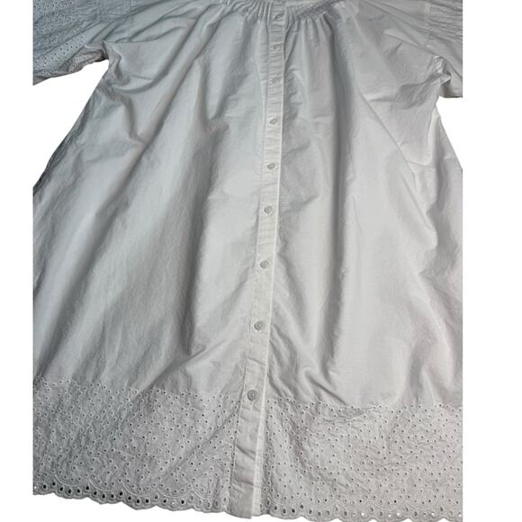 J. Crew Plus White Jolie Dress in Eyelet Regenerative Cotton Poplin Size XXL - Picture 8 of 11